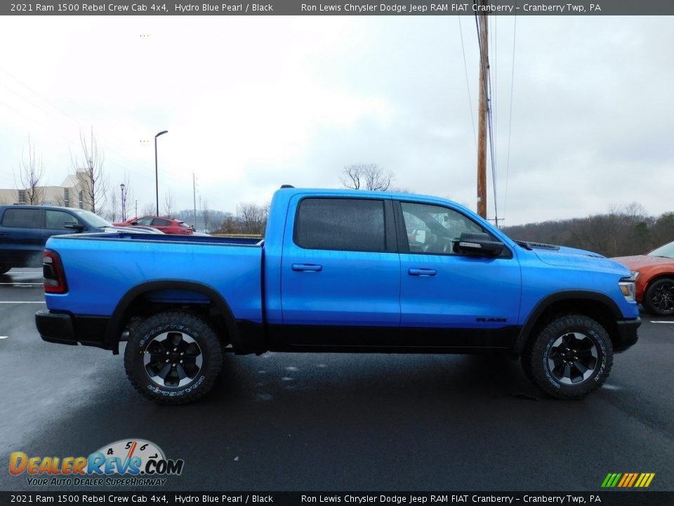 2021 Ram 1500 Rebel Crew Cab 4x4 Hydro Blue Pearl / Black Photo #4