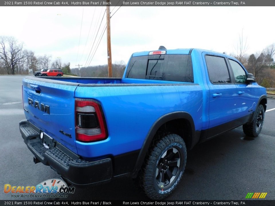 2021 Ram 1500 Rebel Crew Cab 4x4 Hydro Blue Pearl / Black Photo #5