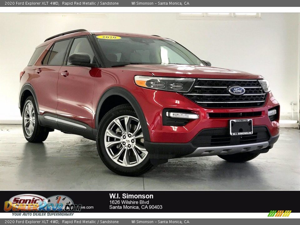 2020 Ford Explorer XLT 4WD Rapid Red Metallic / Sandstone Photo #1