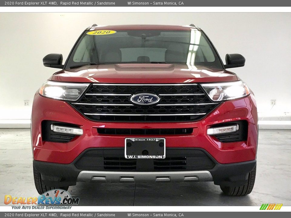 2020 Ford Explorer XLT 4WD Rapid Red Metallic / Sandstone Photo #2