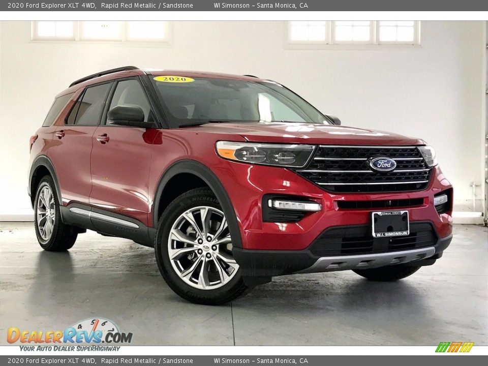 2020 Ford Explorer XLT 4WD Rapid Red Metallic / Sandstone Photo #34