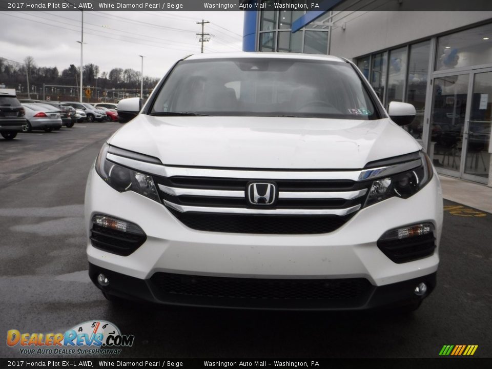 2017 Honda Pilot EX-L AWD White Diamond Pearl / Beige Photo #4