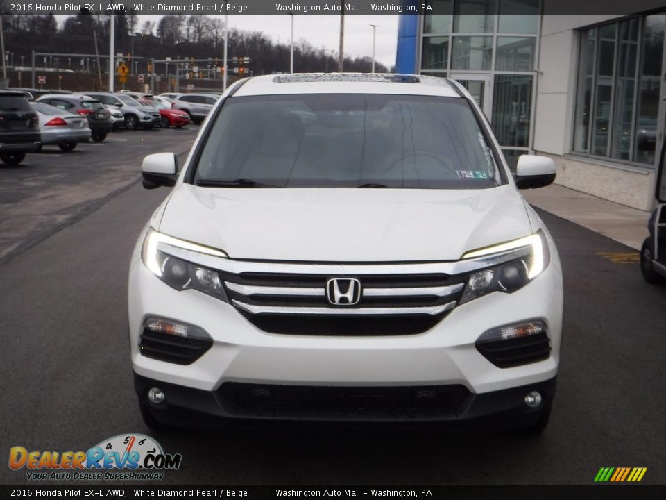 2016 Honda Pilot EX-L AWD White Diamond Pearl / Beige Photo #4