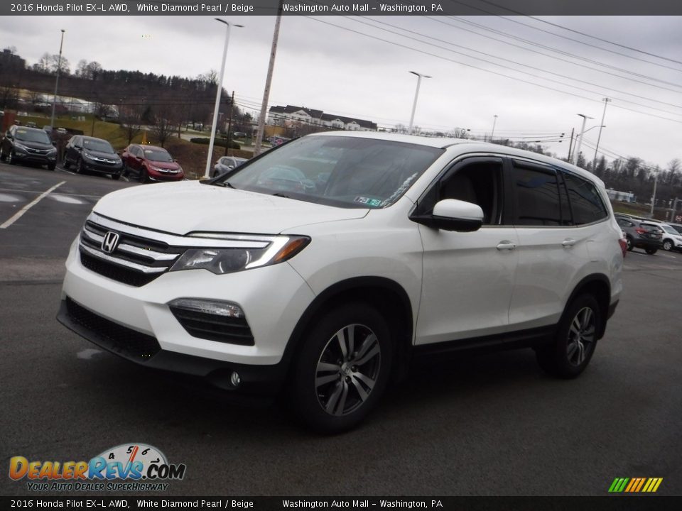 2016 Honda Pilot EX-L AWD White Diamond Pearl / Beige Photo #5