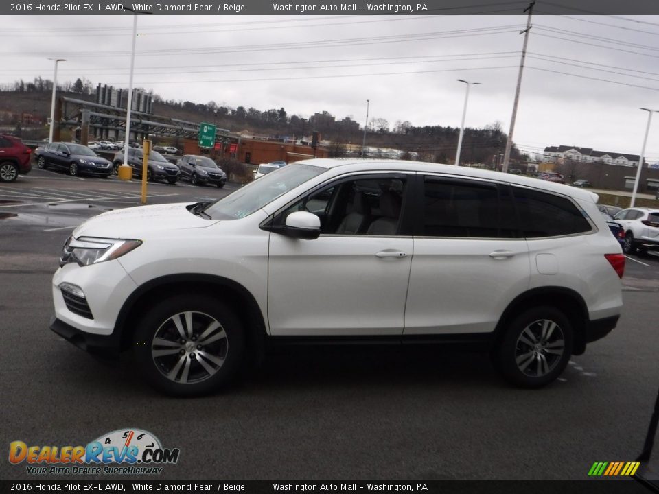 2016 Honda Pilot EX-L AWD White Diamond Pearl / Beige Photo #6