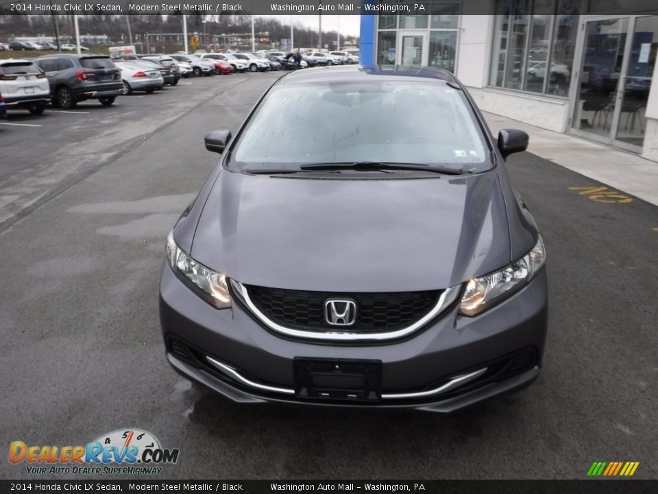 2014 Honda Civic LX Sedan Modern Steel Metallic / Black Photo #4