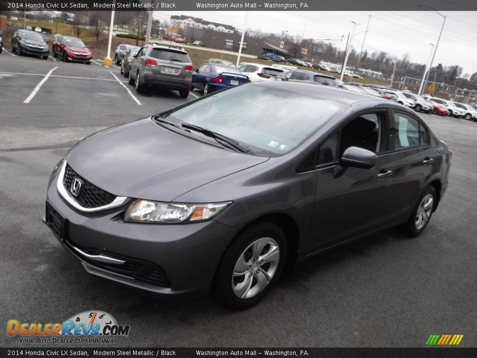 2014 Honda Civic LX Sedan Modern Steel Metallic / Black Photo #5