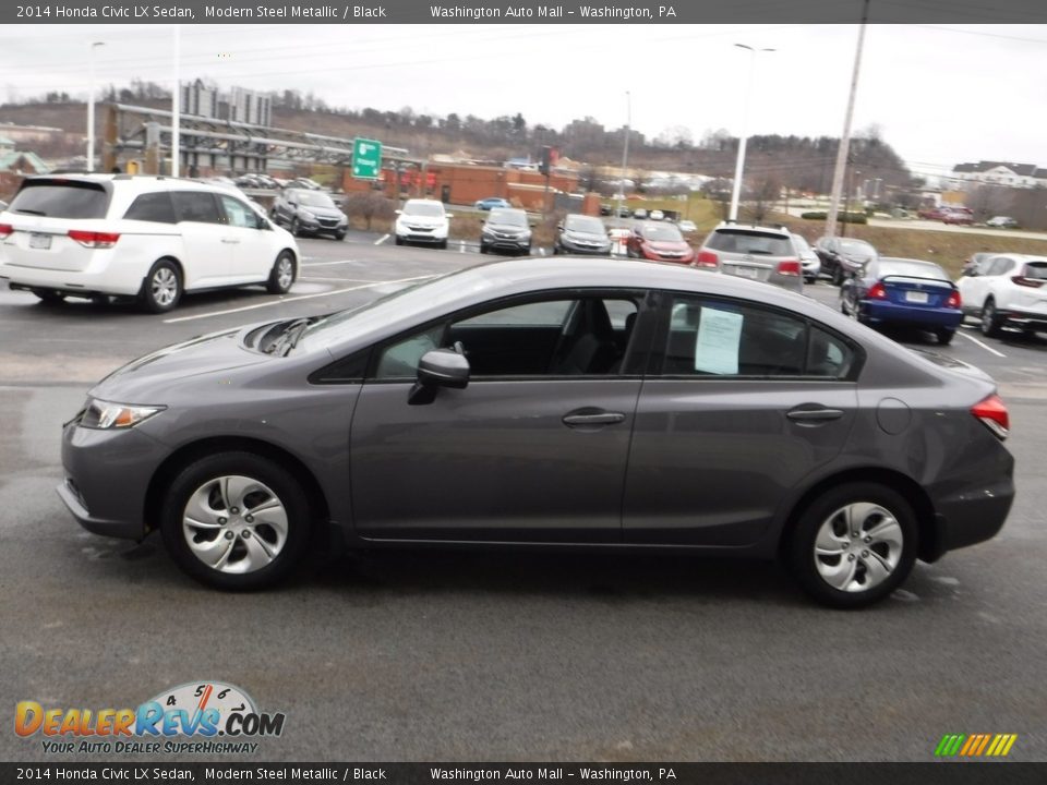 2014 Honda Civic LX Sedan Modern Steel Metallic / Black Photo #6