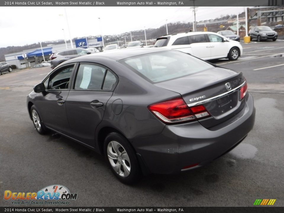 2014 Honda Civic LX Sedan Modern Steel Metallic / Black Photo #7