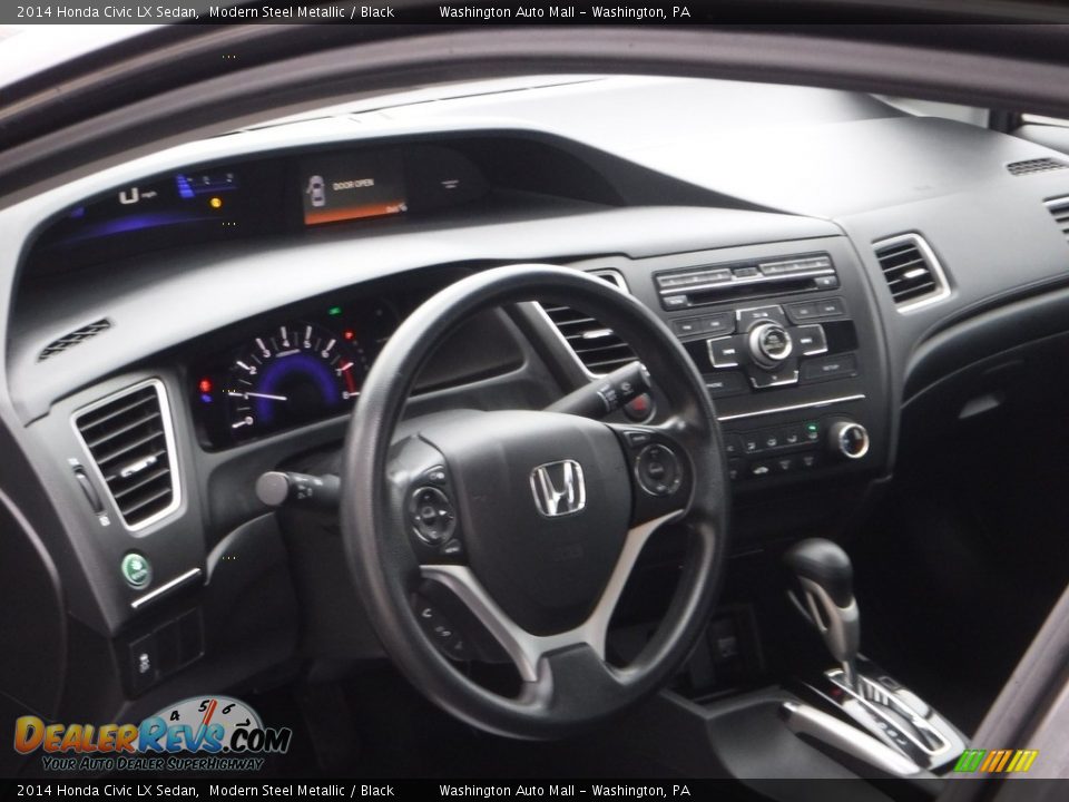 2014 Honda Civic LX Sedan Modern Steel Metallic / Black Photo #9