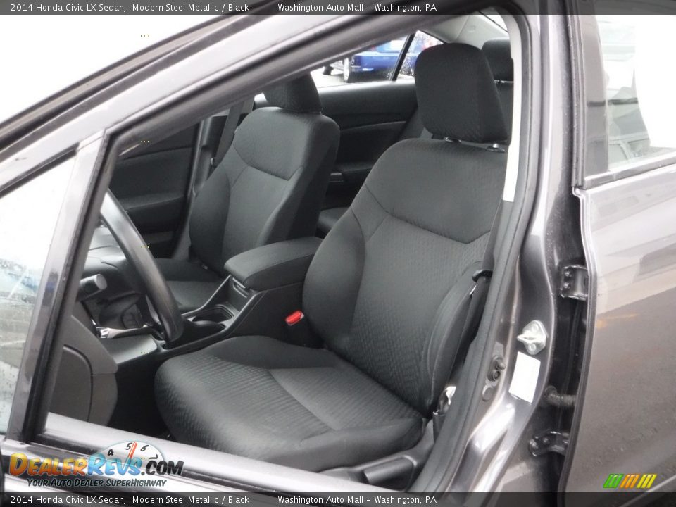 2014 Honda Civic LX Sedan Modern Steel Metallic / Black Photo #11