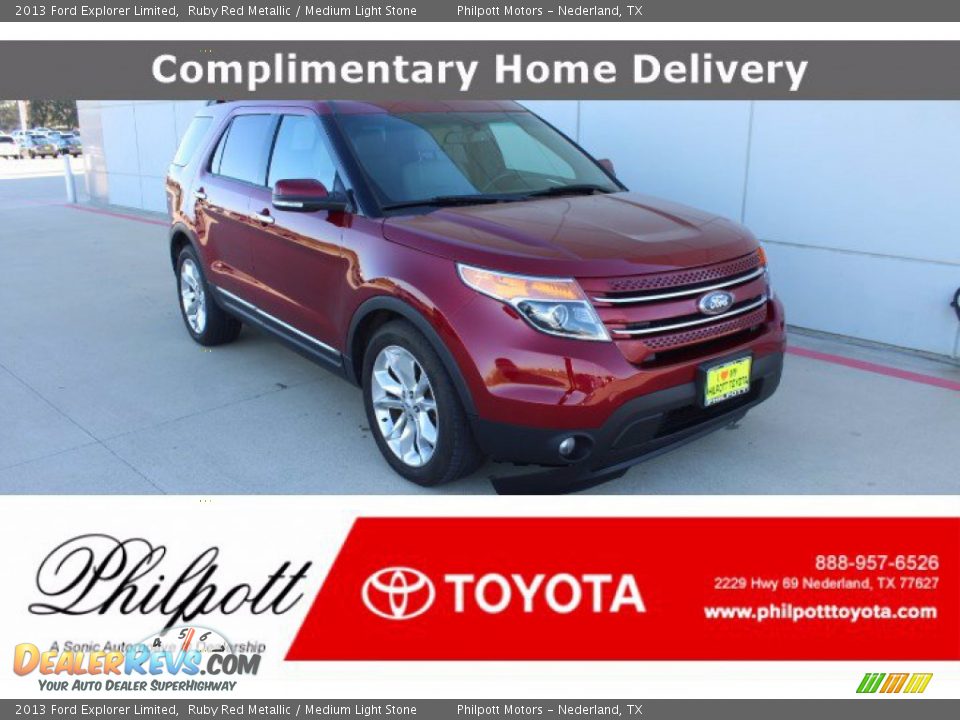 2013 Ford Explorer Limited Ruby Red Metallic / Medium Light Stone Photo #1