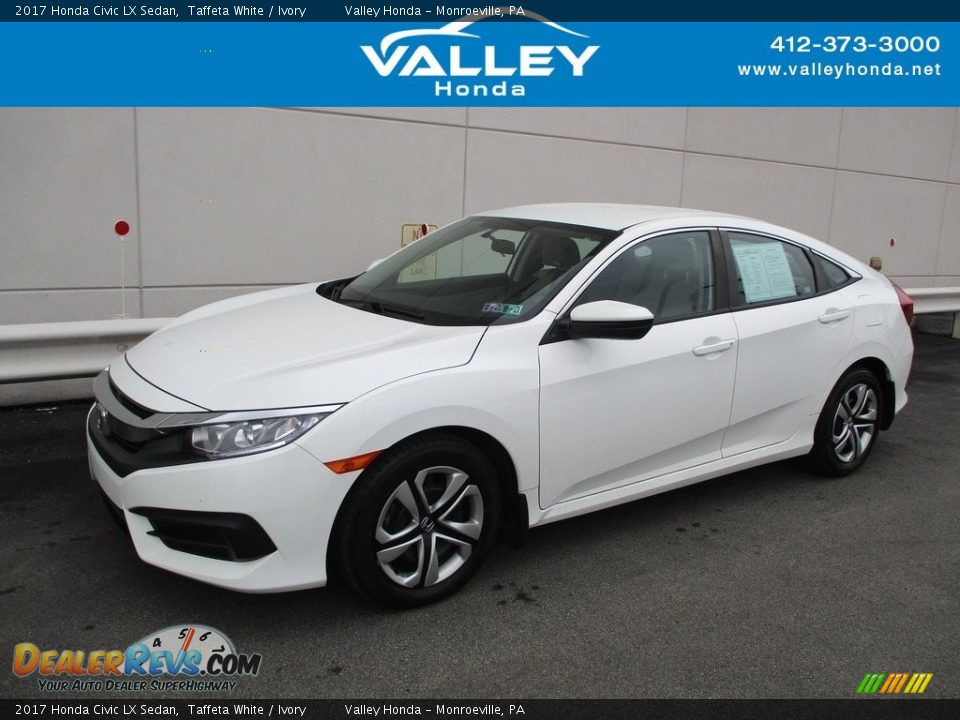 2017 Honda Civic LX Sedan Taffeta White / Ivory Photo #1