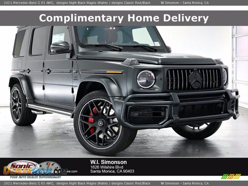 2021 Mercedes-Benz G 63 AMG designo Night Black Magno (Matte) / designo Classic Red/Black Photo #1