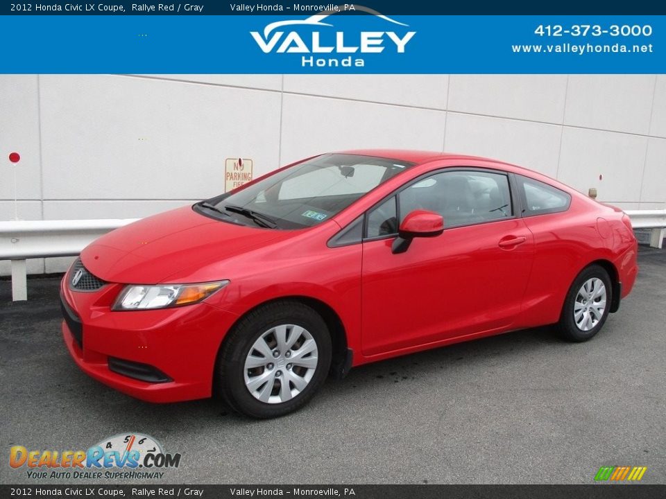 2012 Honda Civic LX Coupe Rallye Red / Gray Photo #1