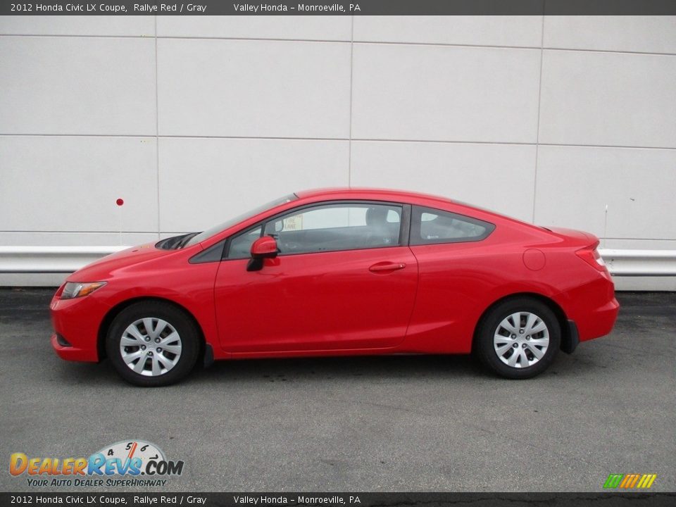 2012 Honda Civic LX Coupe Rallye Red / Gray Photo #2