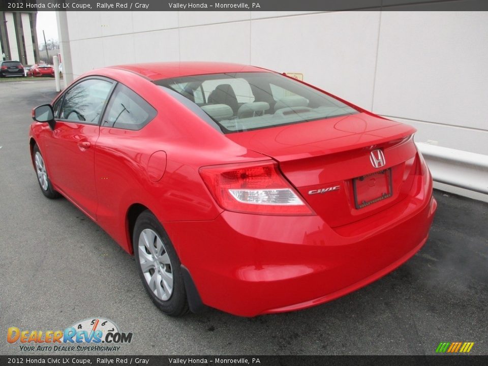 2012 Honda Civic LX Coupe Rallye Red / Gray Photo #3