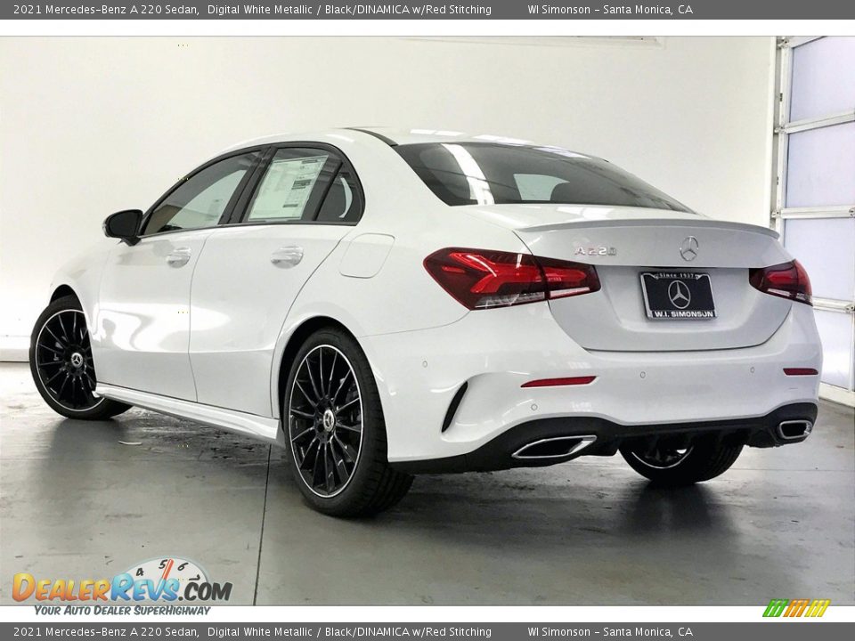 2021 Mercedes-Benz A 220 Sedan Digital White Metallic / Black/DINAMICA w/Red Stitching Photo #2