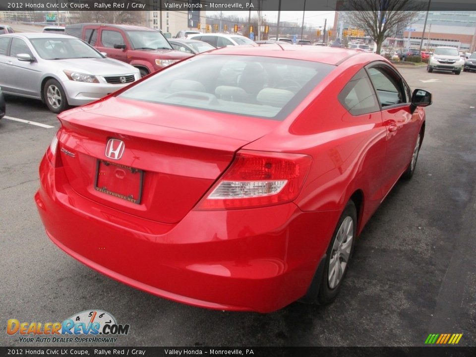 2012 Honda Civic LX Coupe Rallye Red / Gray Photo #5