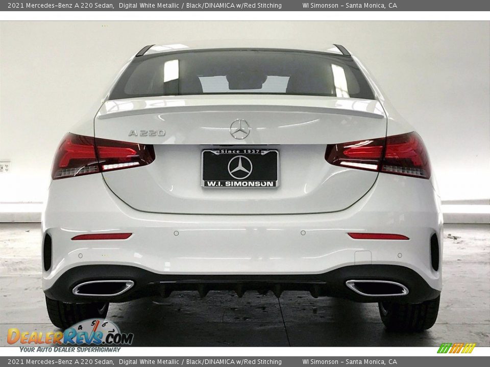 2021 Mercedes-Benz A 220 Sedan Digital White Metallic / Black/DINAMICA w/Red Stitching Photo #3