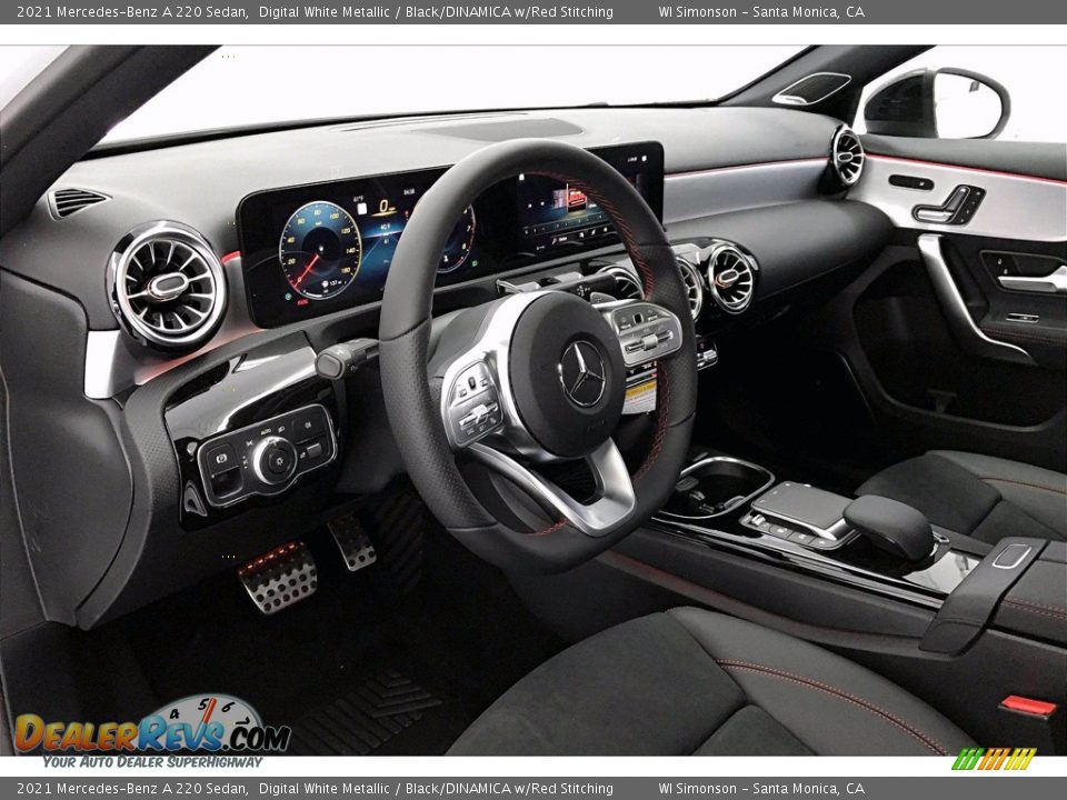 2021 Mercedes-Benz A 220 Sedan Digital White Metallic / Black/DINAMICA w/Red Stitching Photo #4