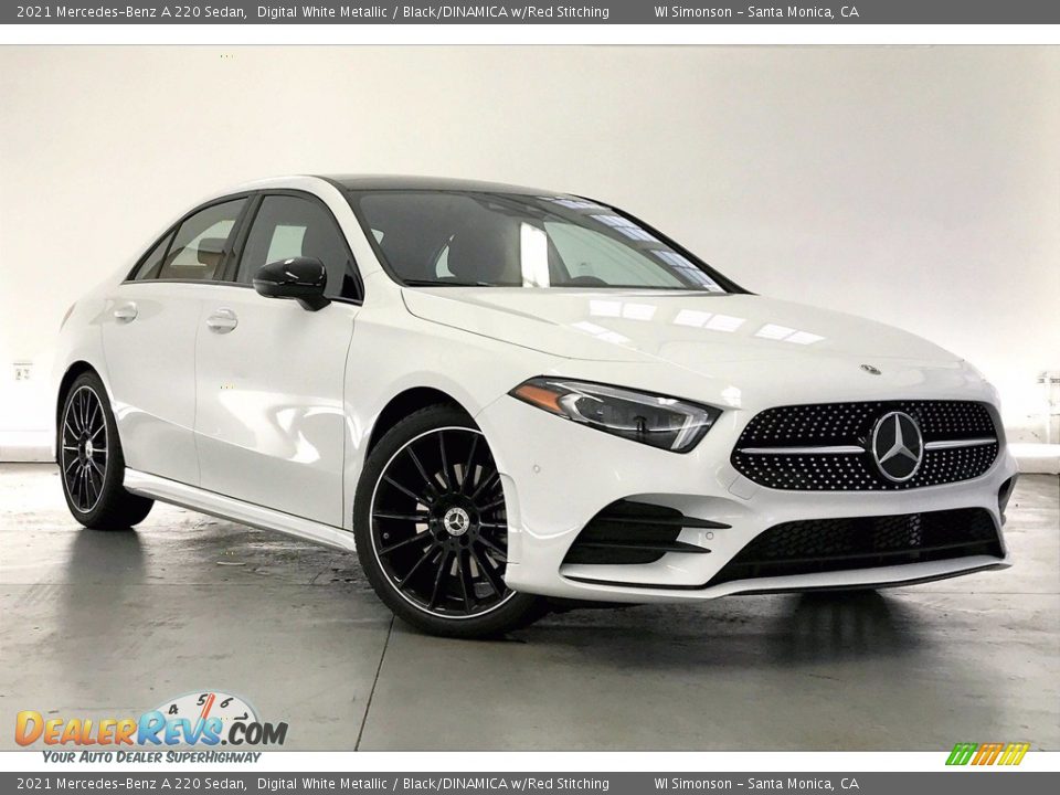 2021 Mercedes-Benz A 220 Sedan Digital White Metallic / Black/DINAMICA w/Red Stitching Photo #12