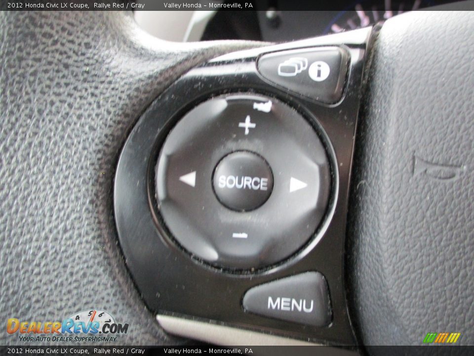 2012 Honda Civic LX Coupe Rallye Red / Gray Photo #17