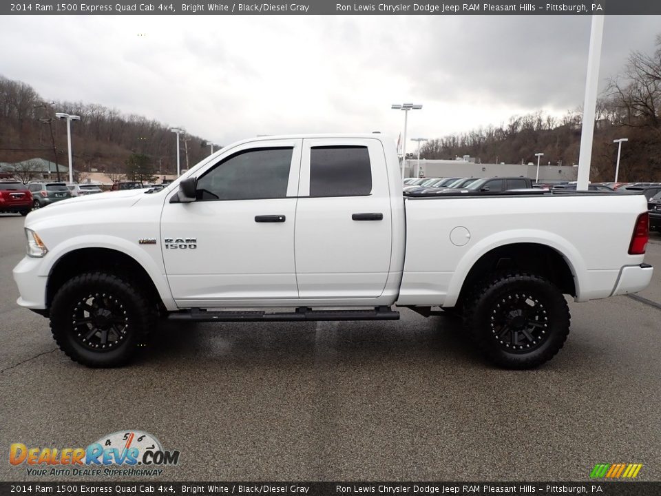 2014 Ram 1500 Express Quad Cab 4x4 Bright White / Black/Diesel Gray Photo #2