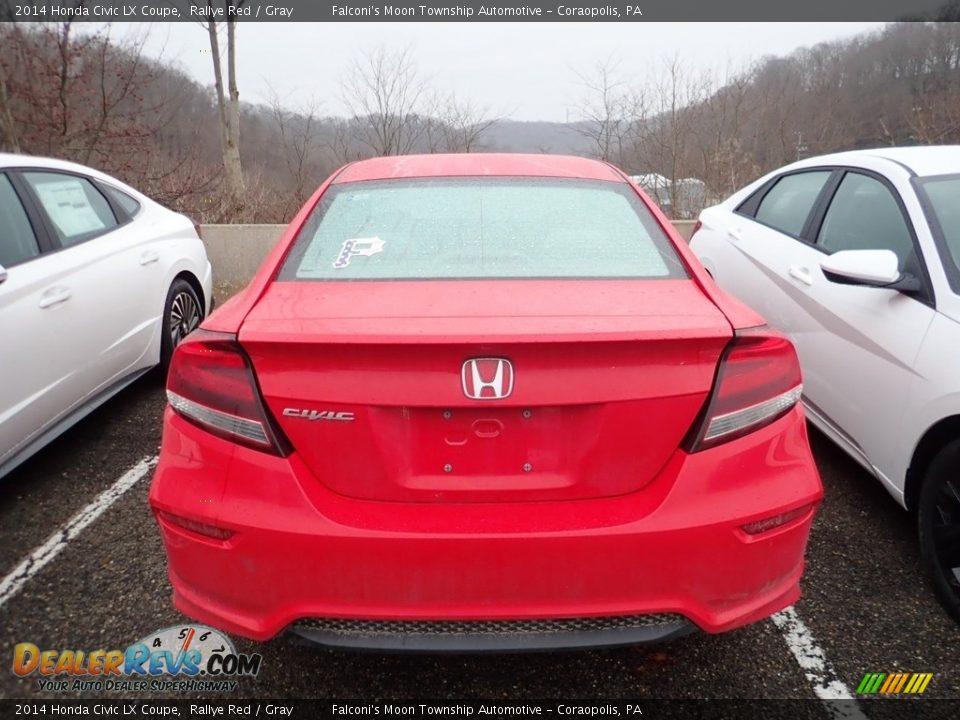 2014 Honda Civic LX Coupe Rallye Red / Gray Photo #3