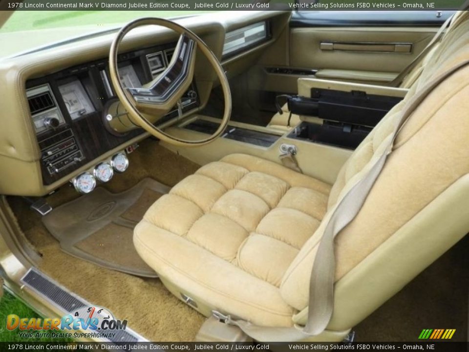 Luxury Gold Interior - 1978 Lincoln Continental Mark V Diamond Jubilee Edition Coupe Photo #4