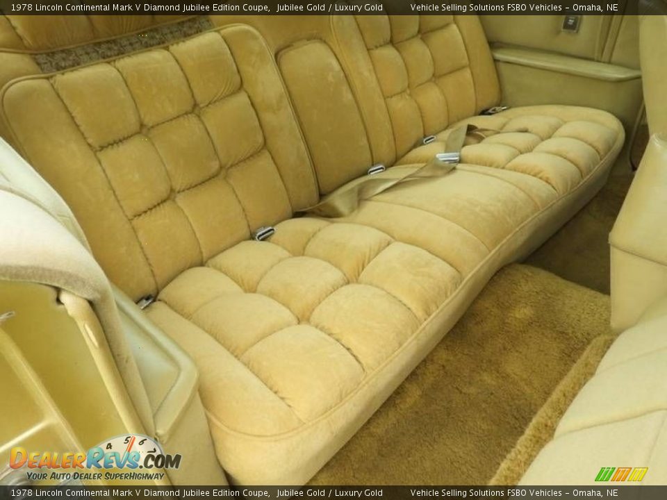 Rear Seat of 1978 Lincoln Continental Mark V Diamond Jubilee Edition Coupe Photo #11