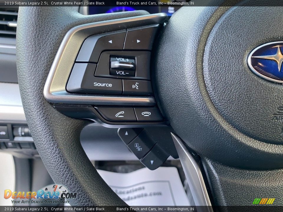 2019 Subaru Legacy 2.5i Crystal White Pearl / Slate Black Photo #17