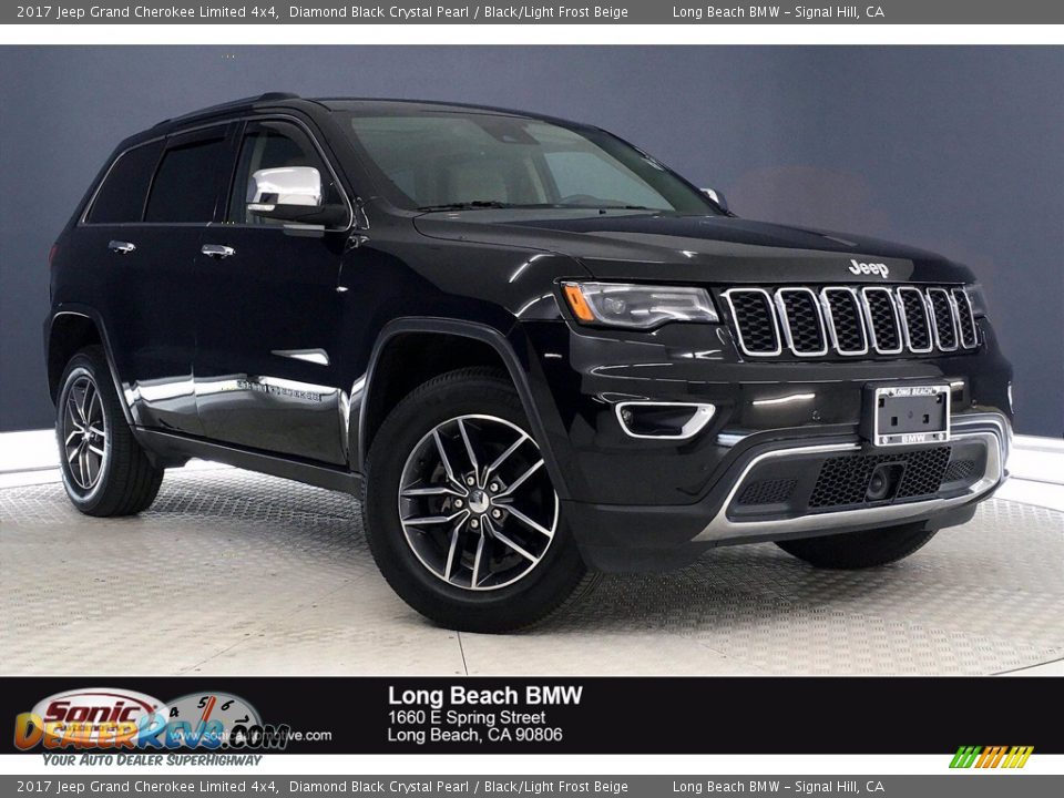 2017 Jeep Grand Cherokee Limited 4x4 Diamond Black Crystal Pearl / Black/Light Frost Beige Photo #1