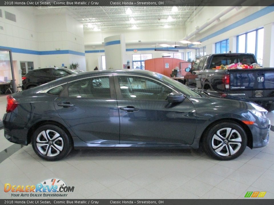 2018 Honda Civic LX Sedan Cosmic Blue Metallic / Gray Photo #4