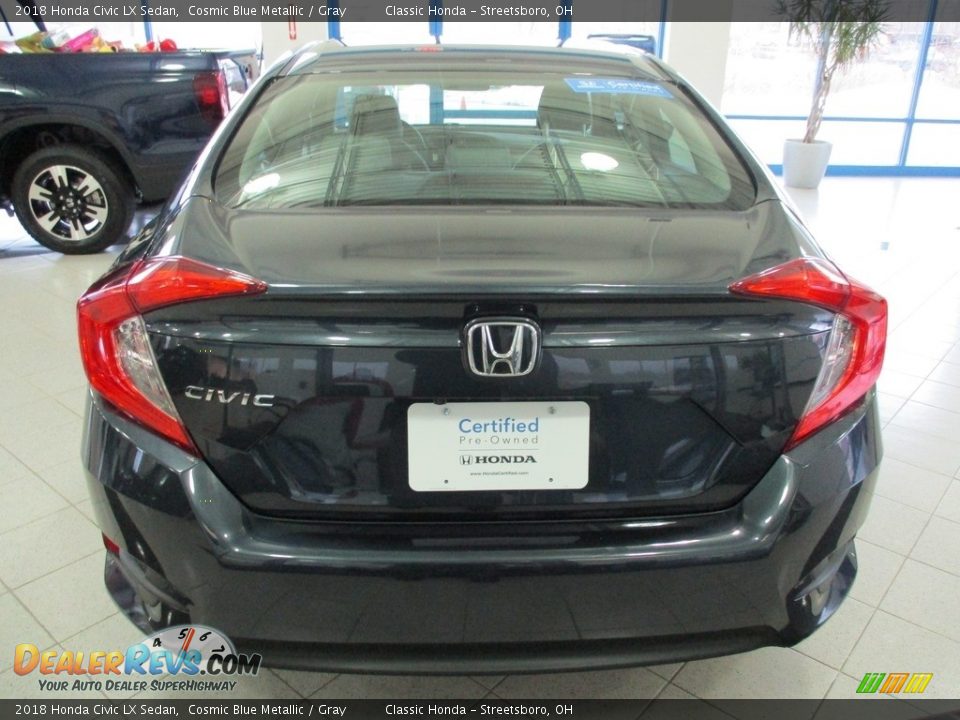 2018 Honda Civic LX Sedan Cosmic Blue Metallic / Gray Photo #8