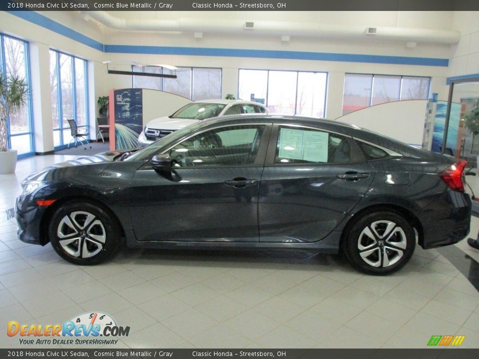 2018 Honda Civic LX Sedan Cosmic Blue Metallic / Gray Photo #10