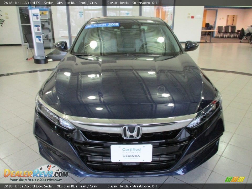 2018 Honda Accord EX-L Sedan Obsidian Blue Pearl / Gray Photo #2