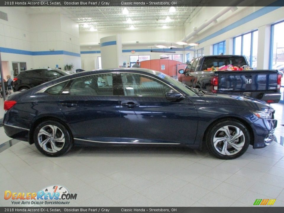 2018 Honda Accord EX-L Sedan Obsidian Blue Pearl / Gray Photo #4