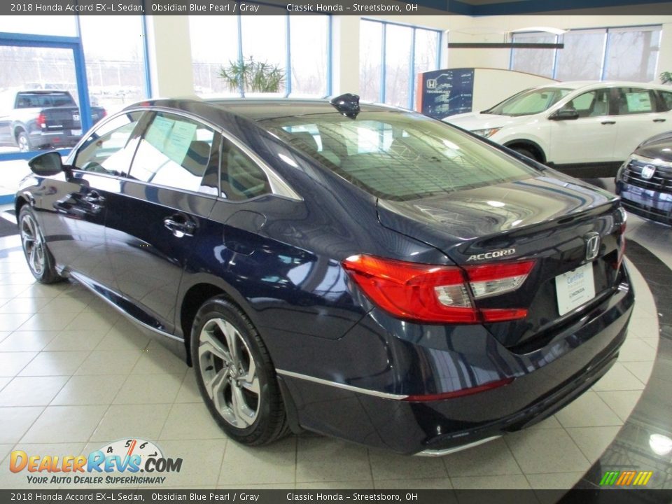 2018 Honda Accord EX-L Sedan Obsidian Blue Pearl / Gray Photo #9