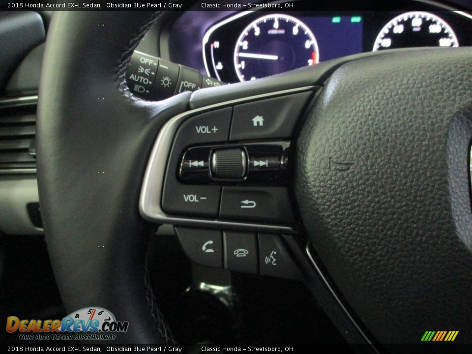 2018 Honda Accord EX-L Sedan Obsidian Blue Pearl / Gray Photo #31