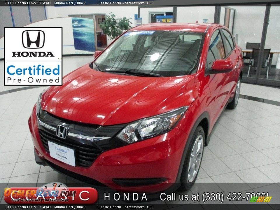 2018 Honda HR-V LX AWD Milano Red / Black Photo #1