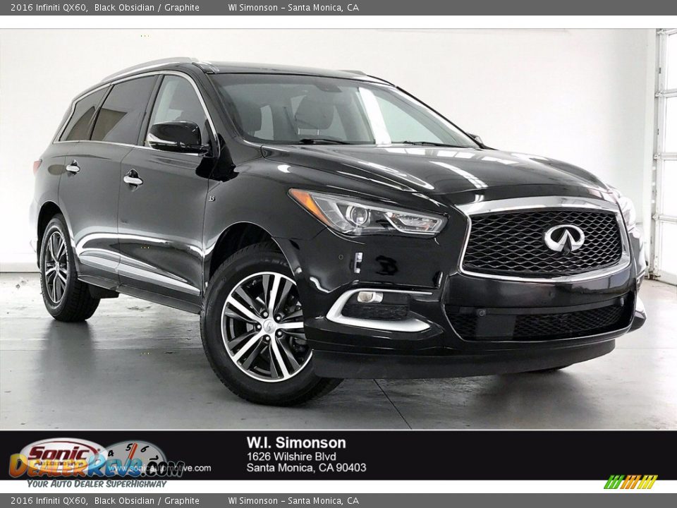 2016 Infiniti QX60 Black Obsidian / Graphite Photo #1