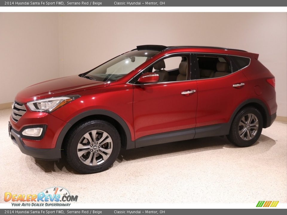 2014 Hyundai Santa Fe Sport FWD Serrano Red / Beige Photo #3