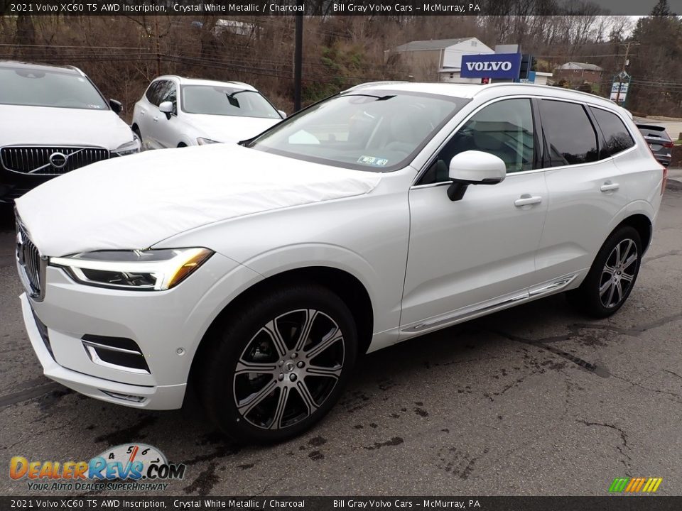 2021 Volvo XC60 T5 AWD Inscription Crystal White Metallic / Charcoal Photo #5