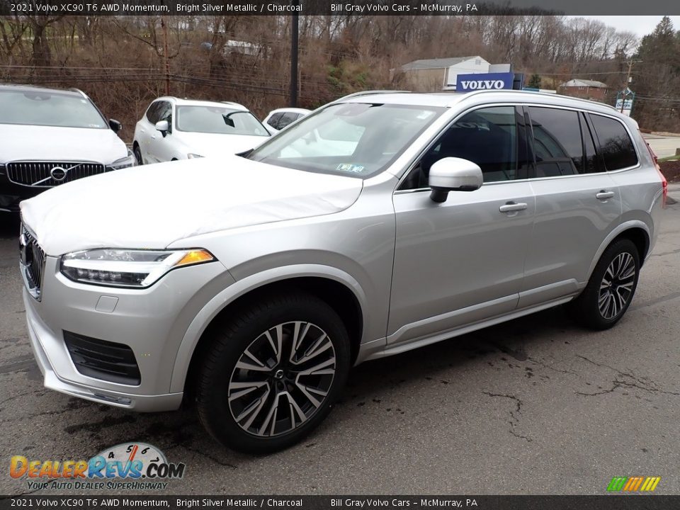 2021 Volvo XC90 T6 AWD Momentum Bright Silver Metallic / Charcoal Photo #5