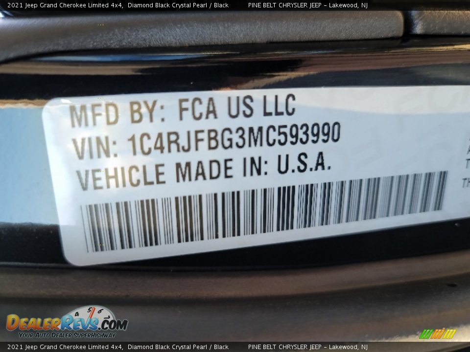 2021 Jeep Grand Cherokee Limited 4x4 Diamond Black Crystal Pearl / Black Photo #14