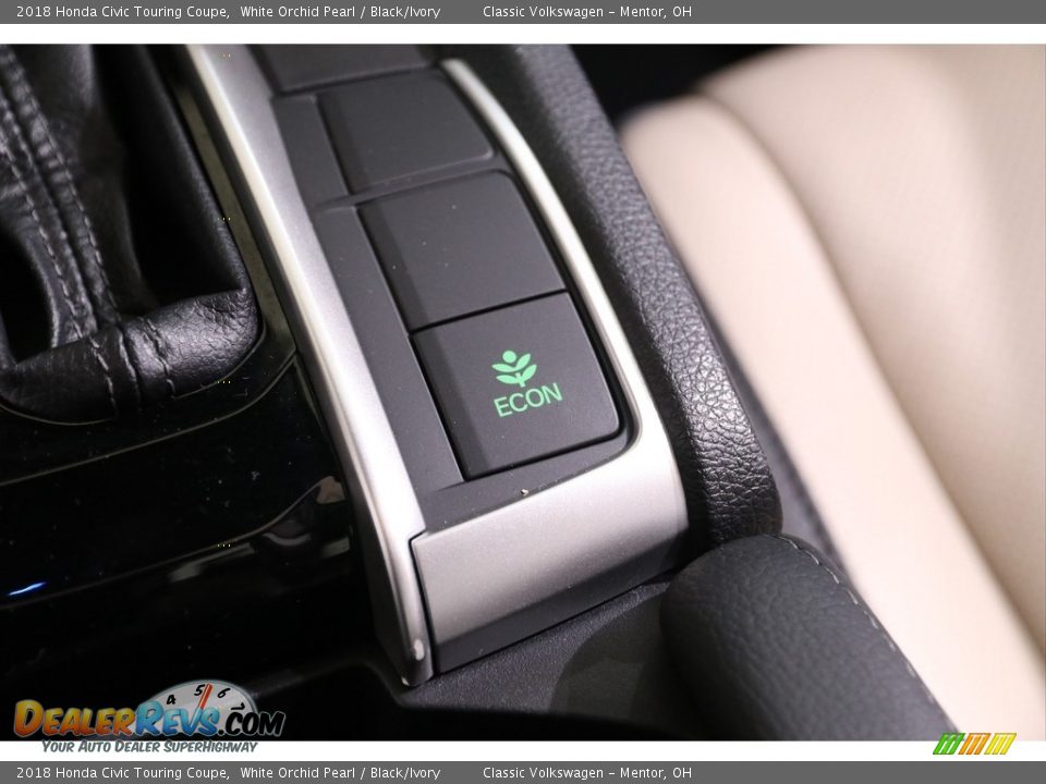 2018 Honda Civic Touring Coupe White Orchid Pearl / Black/Ivory Photo #14