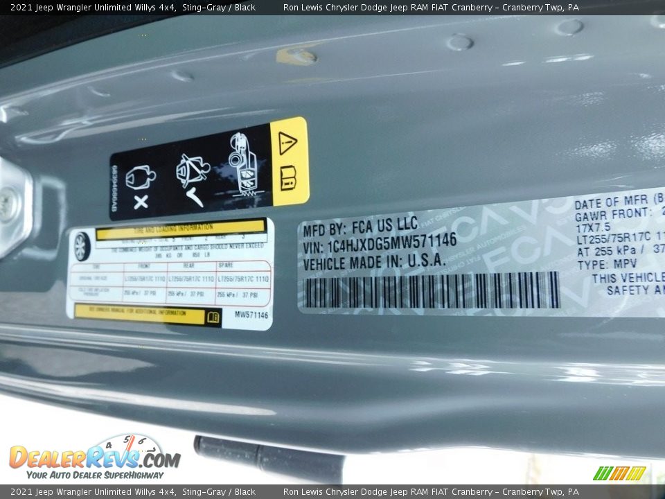 2021 Jeep Wrangler Unlimited Willys 4x4 Sting-Gray / Black Photo #20