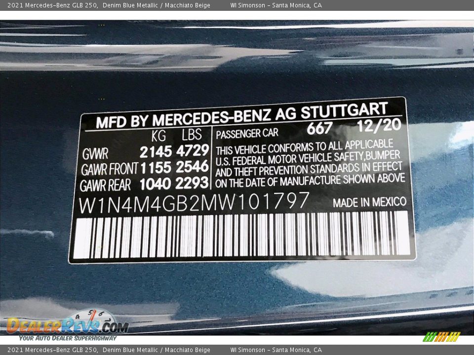 2021 Mercedes-Benz GLB 250 Denim Blue Metallic / Macchiato Beige Photo #11
