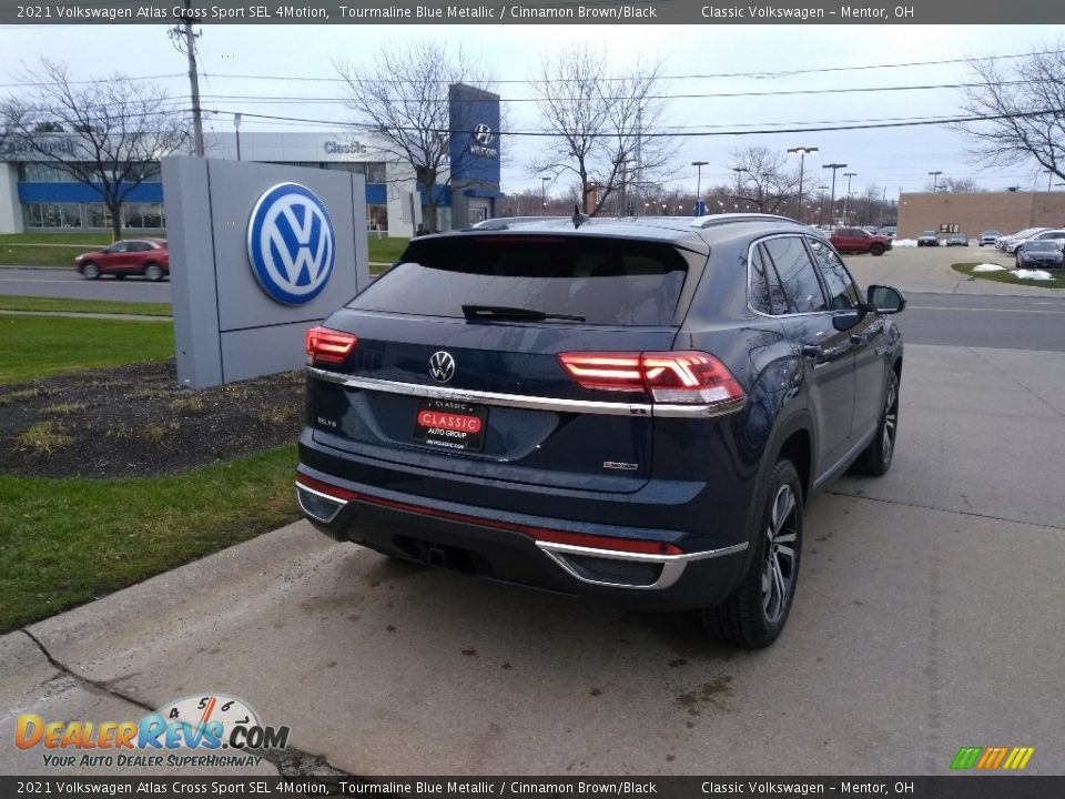 2021 Volkswagen Atlas Cross Sport SEL 4Motion Tourmaline Blue Metallic / Cinnamon Brown/Black Photo #2